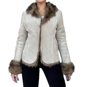 Vintage afghan suede leather coat